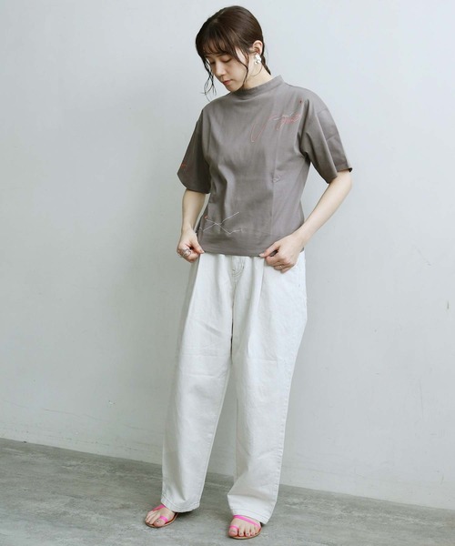 caph（カーフ）の「10ozC/Liデニムタック太パンツ（キナリ）（デニムパンツ・レディース・アイボリー・FREE）」の12枚目の写真