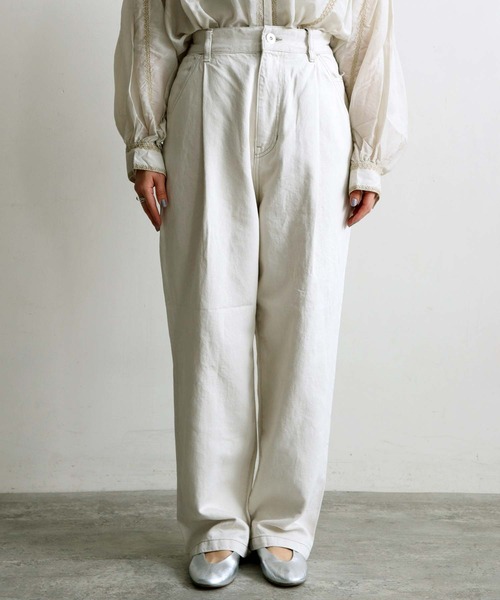 caph（カーフ）の「10ozC/Liデニムタック太パンツ（キナリ）（デニムパンツ・レディース・アイボリー・FREE）」の20枚目の写真