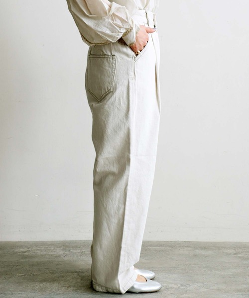caph（カーフ）の「10ozC/Liデニムタック太パンツ（キナリ）（デニムパンツ・レディース・アイボリー・FREE）」の21枚目の写真