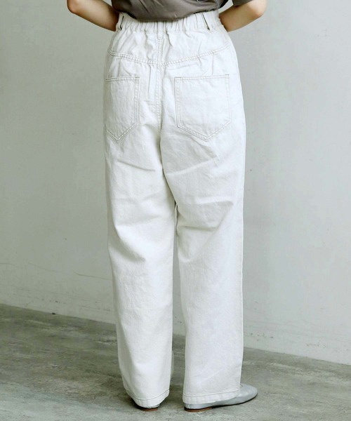 caph（カーフ）の「10ozC/Liデニムタック太パンツ（キナリ）（デニムパンツ・レディース・アイボリー・FREE）」の5枚目の写真