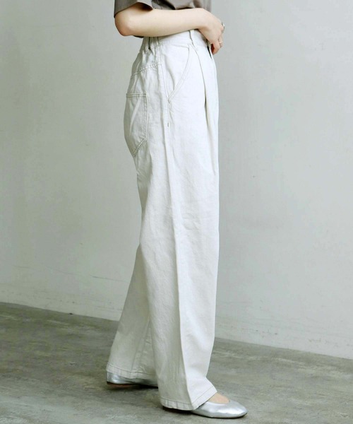 caph（カーフ）の「10ozC/Liデニムタック太パンツ（キナリ）（デニムパンツ・レディース・アイボリー・FREE）」の6枚目の写真