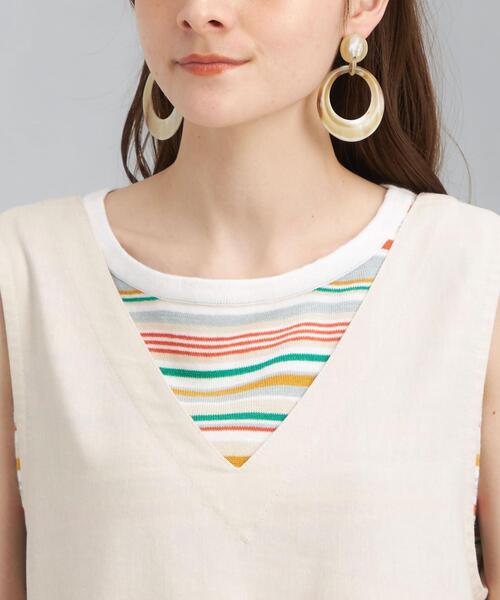 green label relaxing（グリーンレーベルリラクシング）の「SC デニムライク オールインワン（ワンピース・レディース・ネイビー/オフホワイト・FREE）」の13枚目の写真