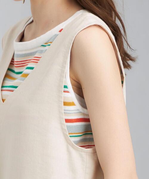 green label relaxing（グリーンレーベルリラクシング）の「SC デニムライク オールインワン（ワンピース・レディース・ネイビー/オフホワイト・FREE）」の18枚目の写真