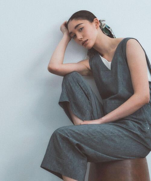 green label relaxing（グリーンレーベルリラクシング）の「SC デニムライク オールインワン（ワンピース・レディース・ネイビー/オフホワイト・FREE）」の22枚目の写真