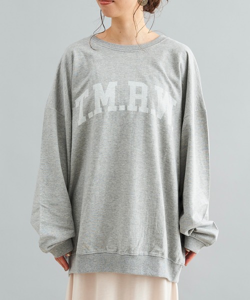 DouDou（ドゥドゥ）の「TMRW ミニ裏毛ロゴスウェット（Tシャツ/カットソー・レディース・ホワイト/チャコールグレー/ライトグレー・FREE）」の18枚目の写真