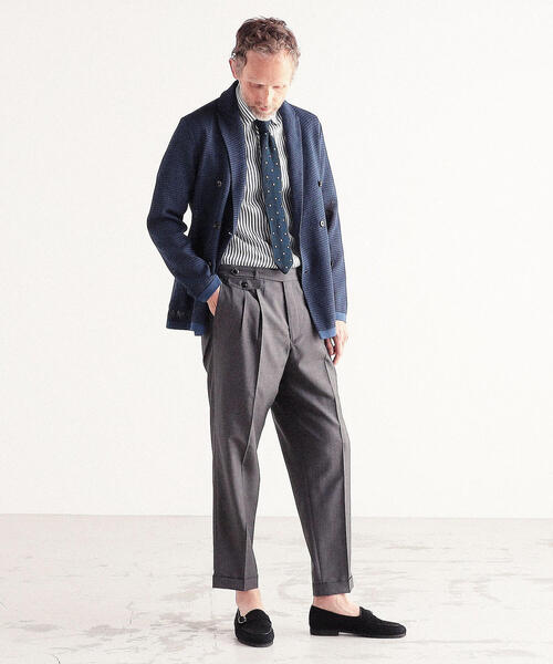 トゥモローランド ニットジャージダブルブレスト テーラードジャケット