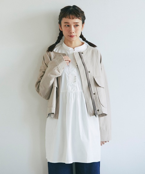 and R（アンドアール）の「マオカラーチュニック（チュニック・レディース・ホワイト・FREE）」の10枚目の写真