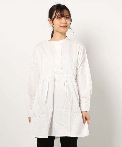 and R（アンドアール）の「マオカラーチュニック（チュニック・レディース・ホワイト・FREE）」の6枚目の写真