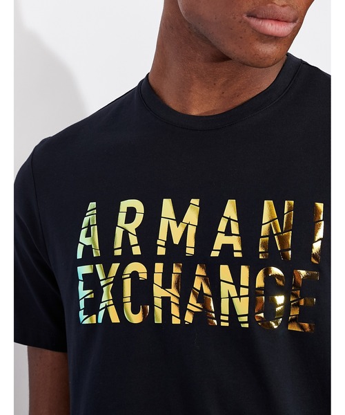 メタリックロゴ 半袖クルーネックtシャツ Regular Tシャツ カットソー Armani Armani Tシャツ カットソー エクスチェンジ A X Exchange アルマーニエクスチェンジ のファッション X アルマーニ