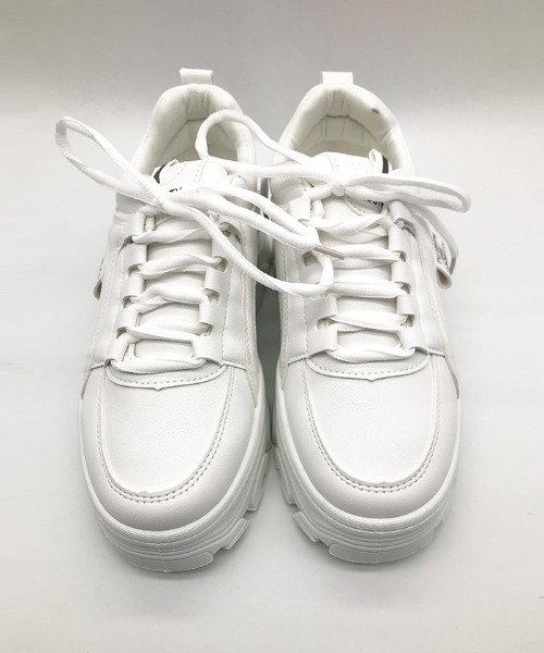 Futier land（フューティアランド）の「ワンカラー厚底スニーカー（スニーカー・レディース・ホワイト/ライトベージュ・40/38/39/35/36/37）」の3枚目の写真