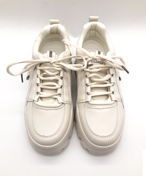 Futier land（フューティアランド）の「ワンカラー厚底スニーカー（スニーカー・レディース・ホワイト/ライトベージュ・40/38/39/35/36/37）」の6枚目の写真