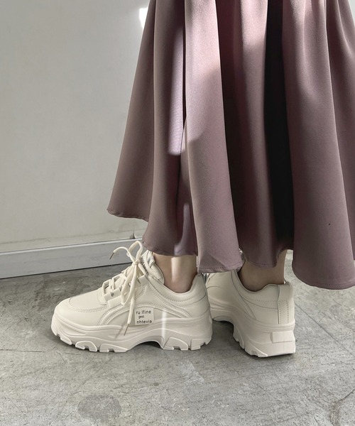 Futier land（フューティアランド）の「ワンカラー厚底スニーカー（スニーカー・レディース・ホワイト/ライトベージュ・40/38/39/35/36/37）」の12枚目の写真