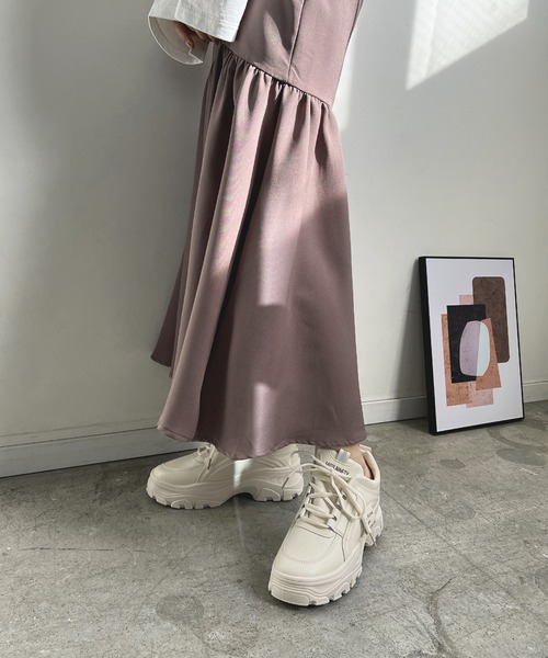 Futier land（フューティアランド）の「ワンカラー厚底スニーカー（スニーカー・レディース・ホワイト/ライトベージュ・40/38/39/35/36/37）」の14枚目の写真