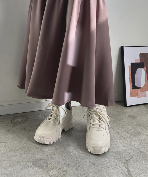 Futier land（フューティアランド）の「ワンカラー厚底スニーカー（スニーカー・レディース・ホワイト/ライトベージュ・40/38/39/35/36/37）」の15枚目の写真