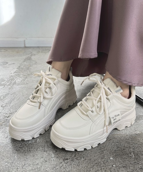 Futier land（フューティアランド）の「ワンカラー厚底スニーカー（スニーカー・レディース・ホワイト/ライトベージュ・40/38/39/35/36/37）」の16枚目の写真