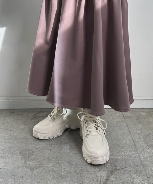 Futier land（フューティアランド）の「ワンカラー厚底スニーカー（スニーカー・レディース・ホワイト/ライトベージュ・40/38/39/35/36/37）」の17枚目の写真