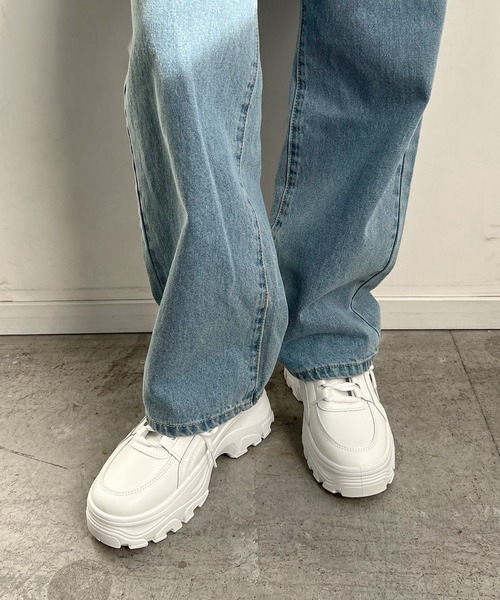 Futier land（フューティアランド）の「ワンカラー厚底スニーカー（スニーカー・レディース・ホワイト/ライトベージュ・40/38/39/35/36/37）」の21枚目の写真