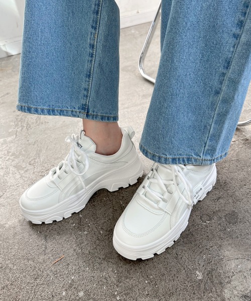 Futier land（フューティアランド）の「ワンカラー厚底スニーカー（スニーカー・レディース・ホワイト/ライトベージュ・40/38/39/35/36/37）」の22枚目の写真