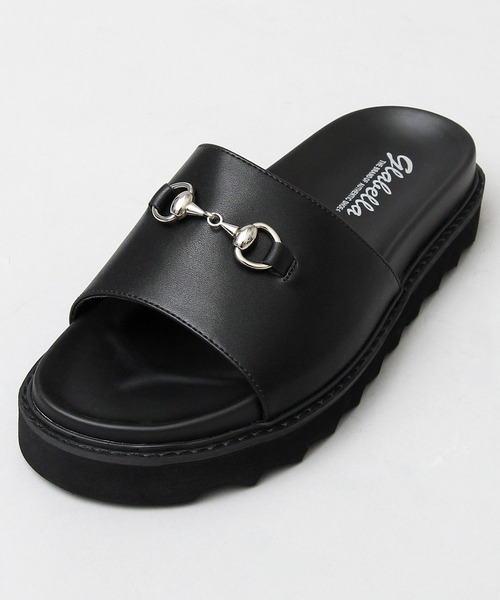 glabella（グラベラ）の「シャークソール ビット スライドサンダル / プラットフォーム フェイクレザーサンダル（サンダル・メンズ・ブラック・S/M/L）」の5枚目の写真