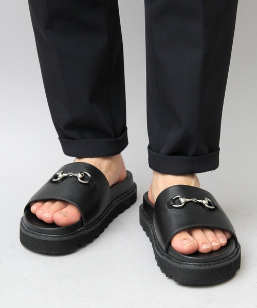 glabella（グラベラ）の「シャークソール ビット スライドサンダル / プラットフォーム フェイクレザーサンダル（サンダル・メンズ・ブラック・S/M/L）」の13枚目の写真