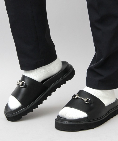 glabella（グラベラ）の「シャークソール ビット スライドサンダル / プラットフォーム フェイクレザーサンダル（サンダル・メンズ・ブラック・S/M/L）」の14枚目の写真