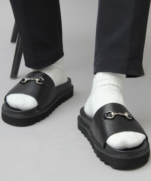 glabella（グラベラ）の「シャークソール ビット スライドサンダル / プラットフォーム フェイクレザーサンダル（サンダル・メンズ・ブラック・S/M/L）」の19枚目の写真