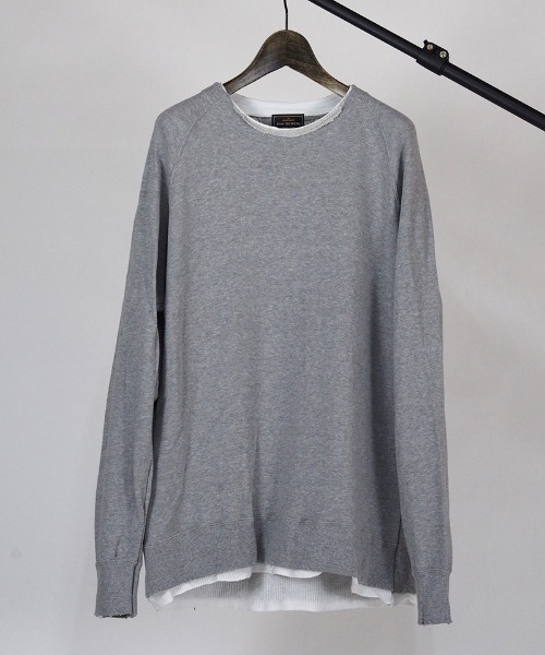 EGO TRIPPING（エゴトリッピング）の「msw921-OVERLAP SWEAT スウェット（スウェット・メンズ・ブラック/杢グレー/チャコール・46/48）」の7枚目の写真