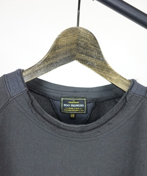 EGO TRIPPING（エゴトリッピング）の「msw921-OVERLAP SWEAT スウェット（スウェット・メンズ・ブラック/杢グレー/チャコール・46/48）」の11枚目の写真