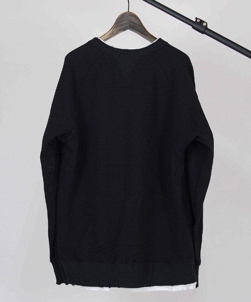 EGO TRIPPING（エゴトリッピング）の「msw921-OVERLAP SWEAT スウェット（スウェット・メンズ・ブラック/杢グレー/チャコール・46/48）」の9枚目の写真