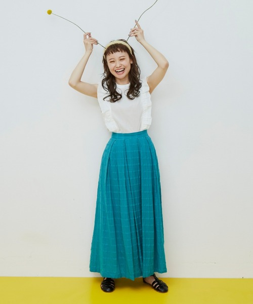 MERLOT(メルロー)の「ラインフリルガーリーブラウス(シャツ/ブラウス・レディース・マスタード/ブルー/ホワイト・FREE)」の5枚目の写真