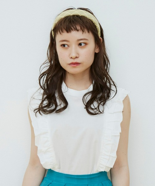 MERLOT(メルロー)の「ラインフリルガーリーブラウス(シャツ/ブラウス・レディース・マスタード/ブルー/ホワイト・FREE)」の7枚目の写真