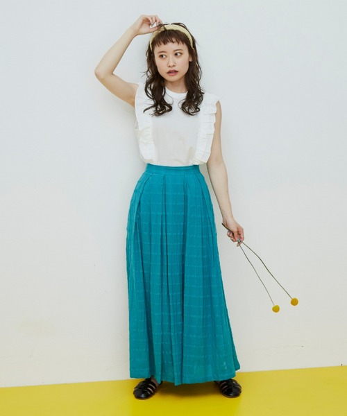 MERLOT(メルロー)の「ラインフリルガーリーブラウス(シャツ/ブラウス・レディース・マスタード/ブルー/ホワイト・FREE)」の10枚目の写真