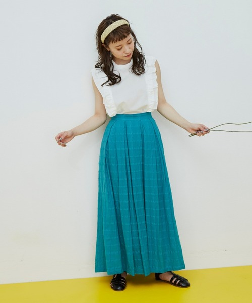 MERLOT(メルロー)の「ラインフリルガーリーブラウス(シャツ/ブラウス・レディース・マスタード/ブルー/ホワイト・FREE)」の11枚目の写真