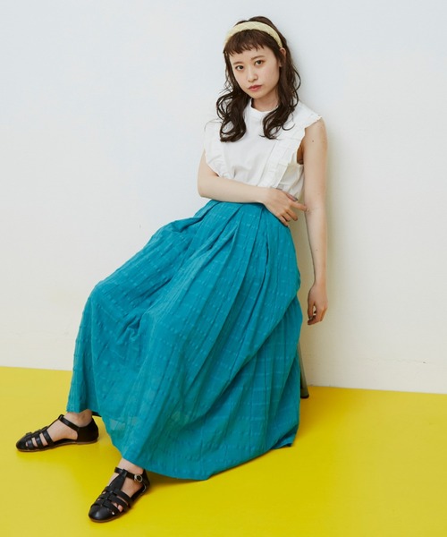 MERLOT(メルロー)の「ラインフリルガーリーブラウス(シャツ/ブラウス・レディース・マスタード/ブルー/ホワイト・FREE)」の14枚目の写真