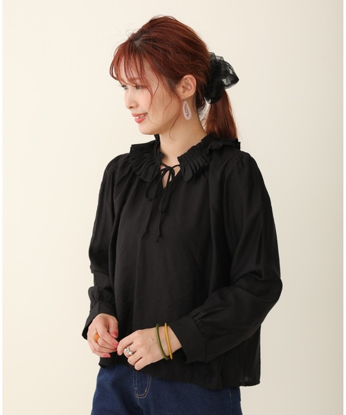 sakishimatokyo（サキシマトーキョー）の「サキシマamp「フリルエリブラウス」（シャツ/ブラウス・レディース・ブラック/ベージュ/オフホワイト・FREE）」の11枚目の写真
