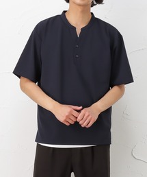 URBAN COLLECTION | カットジョーゼット素材 冷感機能付き スキッパーアンサンブル半袖Tシャツ(Tシャツ/カットソー)