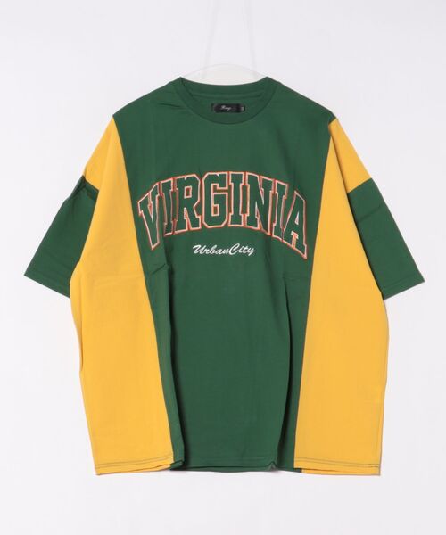 ＪＵＧＬＡＮＳ（ユグランス）の「【RINGS】切替カレッジBIG-TEE（Tシャツ/カットソー・メンズ・グリーン/ブラック/パープル・M/L）」の2枚目の写真