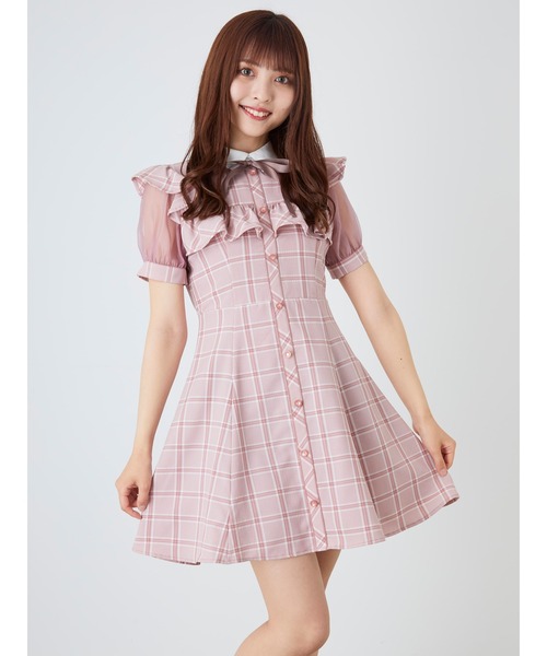 フロントフリルチェックパフワンピース ワンピース Ank Rouge アンクルージュ のファッション通販 Zozotown