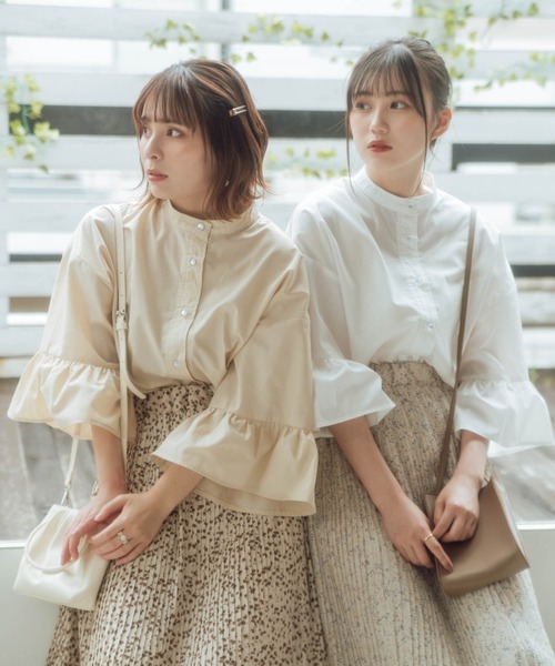 nemne store（ネンネストア）の「ハーブティーをのむ柄プリーツスカート（スカート・レディース・ホワイト/ベージュ/オフホワイト/モカ・フリー）」の19枚目の写真