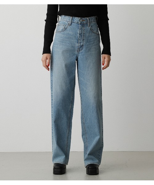 AZUL by moussy（アズールバイマウジー）の「HIGH WAIST DENIM WIDE /ハイウエストデニムワイド（デニムパンツ・レディース・オフホワイト/ライトベージュ/ライトブルー/ワンウォッシュ・X-SMALL/SMALL/LARGE/MEDIUM）」の19枚目の写真