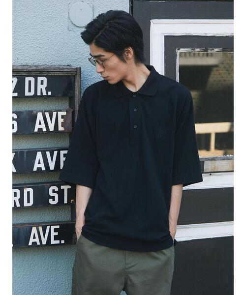 CRAFT STANDARD BOUTIQUE(クラフトスタンダードブティック)の「カノコBIGポロシャツ *(ポロシャツ・メンズ・ブラック/ベージュ/カーキ・LL/M/L)」の4枚目の写真