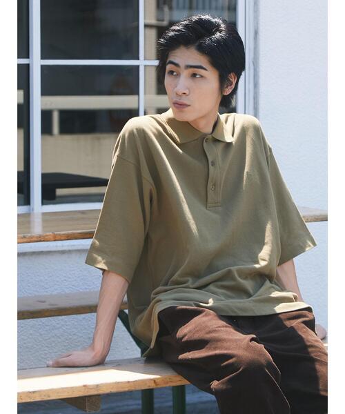 CRAFT STANDARD BOUTIQUE(クラフトスタンダードブティック)の「カノコBIGポロシャツ *(ポロシャツ・メンズ・ブラック/ベージュ/カーキ・LL/M/L)」の5枚目の写真