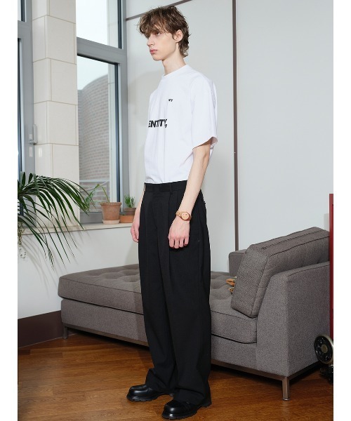 IEY(アイイーワイ)の「【IEY】TAILORED OVER PANTS IYPTBA004(スラックス・メンズ・ブラック/ダークベージュ・M/L)」の4枚目の写真