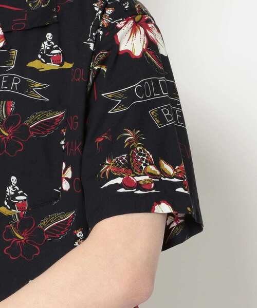 【美品】Schott アロハシャツ 半袖 ブラック サイズS 368【美品】Schott ショット アロハシャツ オープンカラーシャツ