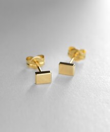 K18レクタングル スタッドピアス