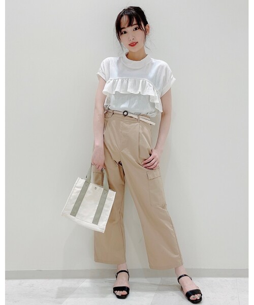 DRESKIP（ドレスキップ）の「◆のびるベルト付きカ－ゴパンツ（その他パンツ・レディース・ベージュ/ネイビー/カーキ・02/03/04）」の4枚目の写真