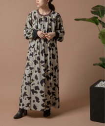 COWプリント パイピングデザインドレス