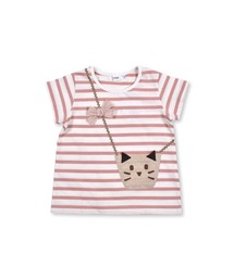 SLAP SLIP（スラップスリップ）の「SLAP SLIP/ネコ ポシェット ボーダ Ｔシャツ  (80~130cm)（Tシャツ/カットソー・キッズ）」