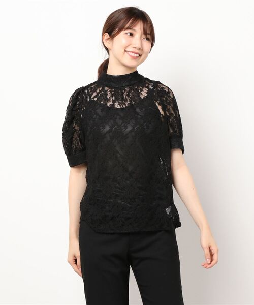 ANDGEEBEE（アンジービー）の「レースハイネックブラウス（シャツ/ブラウス・レディース・ブラック/アイボリー・MEDIUM）」の19枚目の写真