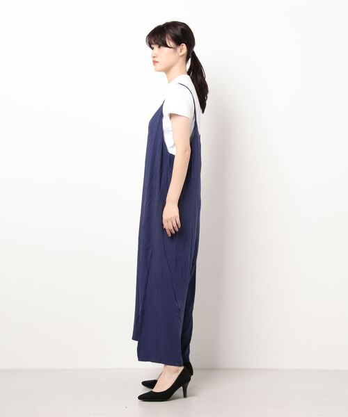 lakkanoir(ラッカノア)の「スカートライクサロペット(サロペット/オーバーオール・レディース・ネイビー/ベージュ・M/S/L/XL)」の11枚目の写真